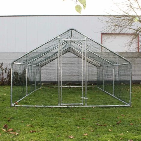 WILTEC Enclos Extérieur Volière Poulailler Clapier De Lapin Cage Pour Petits Animaux 6x3x2m Auvent – Image 3