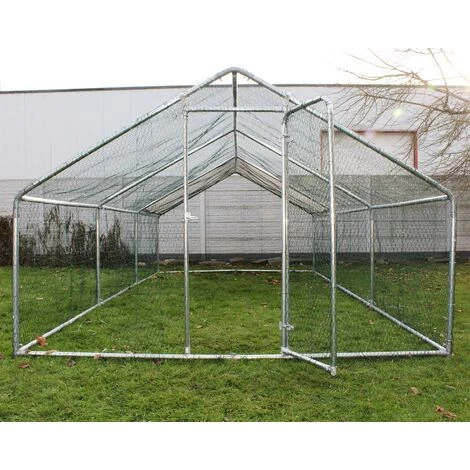 WILTEC Enclos Extérieur Volière Poulailler Clapier De Lapin Cage Pour Petits Animaux 6x3x2m Auvent – Image 5