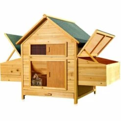 MUCOLA Poulailler, Clapier, Cages à Lapin En Bois En Libre Parcours XXL