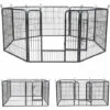 MUCOLA 8 Eléments 80x80cm Parc Pour Chiot, Clôture Pour, Enclos En Argent, Barrière Pour, Roue Libre