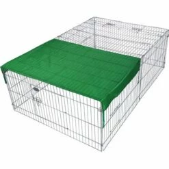 WILTEC Parc Enclos Petits Animaux Domestiques 183 X 122 X 60 Cm Clôture Protection Solaire Verrouillable