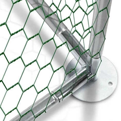 IDMARKET Enclos Poulailler 16 M² Parc Grillagé 4x4 M Acier Galvanisé - Naturel – Image 4