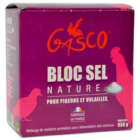 GASCO Bloc De Sel Nature, Pour Pigeons Et Volailles