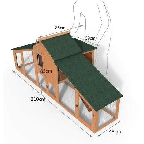 VOUNOT Poulailler En Bois XL Avec Pondoir Et Perchoir – Image 3