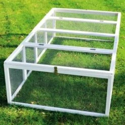 BBLOISIRAM Clapier Lapins Rabbit Run 2020 Exterieur- Cage Mobile -Couleur Blanc