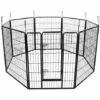 HELLOSHOP26 Parc Enclos Cage Pour Chiens Chiots Animaux De Compagnie 163 X 163 Noir - Noir