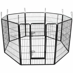 HELLOSHOP26 Parc Enclos Cage Pour Chiens Chiots Animaux De Compagnie 163 X 163 Noir - Noir