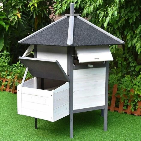 MUCOLA Poulailler Poulet Volailles Blanc Gris Domestiques Volière XXL 6-coins Stylo Volaille – Image 5