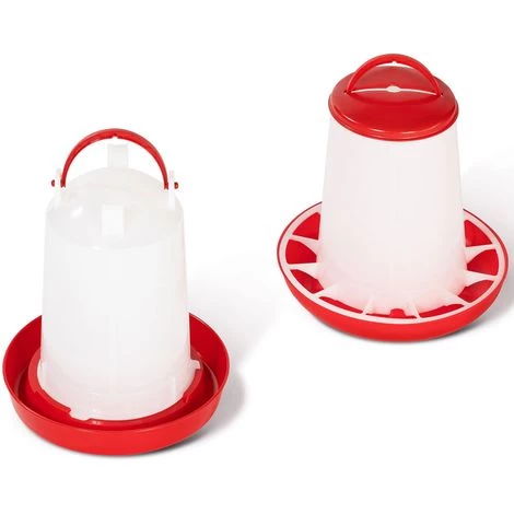 IDMARKET Lot Mangeoire 3 Kg Et Abreuvoir 3L Pour Poules Et Volailles – Image 2
