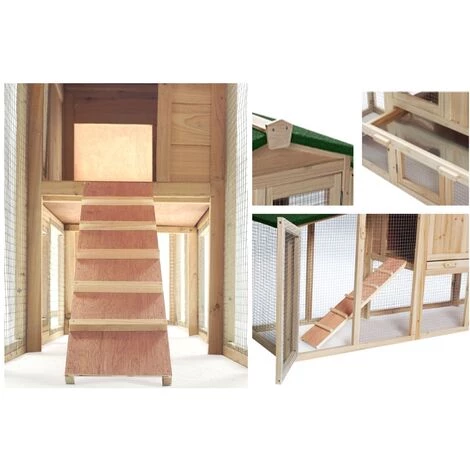 CONCEPT-USINE Poulailler Double Avec 2 Rampes PAULETTE - Beige – Image 3