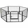 WYCTIN Hofuton 6 Panneaux Parc Chien Petits Animaux De Campagnie 60 Cm H Enclos Pour Chiots Chiens Pliabe Avec Porte En Métal Interieur Exterieur