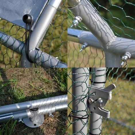 WILTEC Enclos Extérieur XXL 6x3x2m Grand Espace Auvent étanche Et Résistant Porte Verrouillable Volière – Image 3