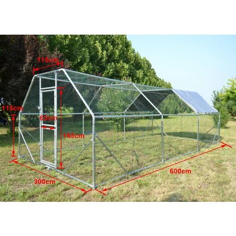 WILTEC Enclos Extérieur XXL 6x3x2m Grand Espace Auvent étanche Et Résistant Porte Verrouillable Volière – Image 5