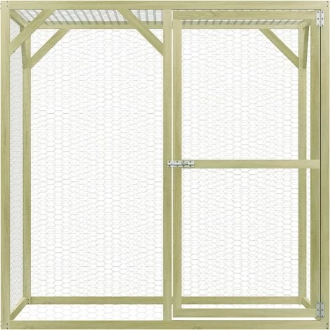 Topdeal Poulailler 1,5x1,5x1,5 M Pinède Imprégnée – Image 2