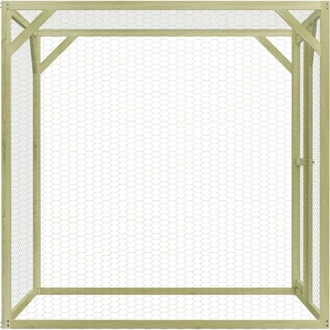 Topdeal Poulailler 1,5x1,5x1,5 M Pinède Imprégnée – Image 3