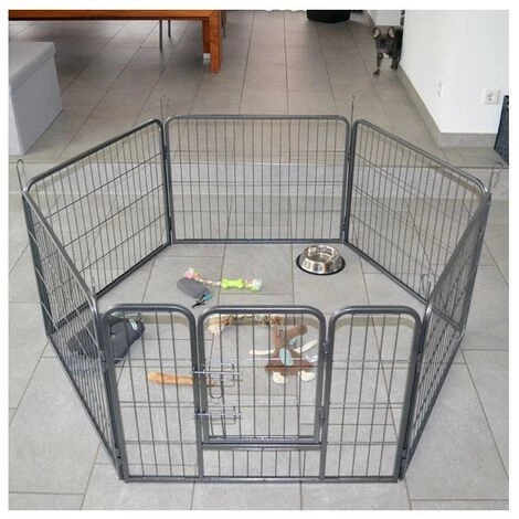BBLOISIRAM Parc Enclos Pour Chiens Grillage Cage Clôture Intérieur Et Extérieur Hauteur 80cm Modèle Dog Run « M 481 » – Image 3