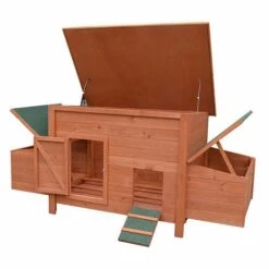 Melko Poulailler XXL 179 X 80 X 75 Cm Poulailler Avec Rampe Et 2 Nichoirs Volières En Bois