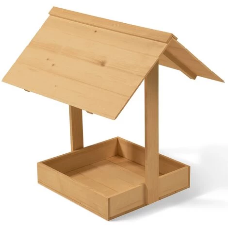 IDMARKET Bain De Poussière Pour Poules Bac En Bois Antiparasites Avec Toit - Naturel – Image 4