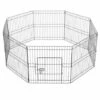Yaheetech 8 Panneaux Parc Enclos Pliant Pour Chiens Chiots Petit Animaux Extérieur Interieur 61cm Clôture Grille En Métal Avec Porte