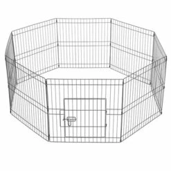 Yaheetech 8 Panneaux Parc Enclos Pliant Pour Chiens Chiots Petit Animaux Extérieur Interieur 61cm Clôture Grille En Métal Avec Porte