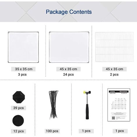 SONGMICS Parc Pour Cochons D'Inde, Avec Échelle, Enclos, Clôture Modulaire, En Plastique, Pour Hamsters, Lapin, Petits Animaux, Transparent LPC03W - Transparent – Image 5