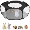 BEARSU Parc Pour Petits Animaux, Tente Pour Animaux De Compagnie Transparente Et Respirante Avec Couvercle Supérieur, Clôture Cour Pliable D'exercice Intérieur Extérieur à Ouverture Automatique