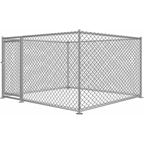 Bc-elec - RA-D22 Parc à Chiots 2x2x1.2m, Enclos Pour Chiens, Chenil D'extérieur, Enclos D'exercice Cage Pour Chiens - Gris – Image 2
