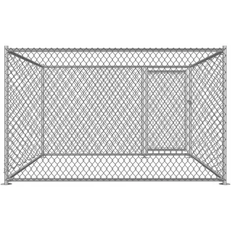 Bc-elec - RA-D22 Parc à Chiots 2x2x1.2m, Enclos Pour Chiens, Chenil D'extérieur, Enclos D'exercice Cage Pour Chiens - Gris – Image 4