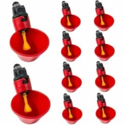 LITZEE 10PCS Coupes Buveur De Poulet Automatique - Tasses À Boire D'eau De Volaille, Buveur En Plastique Buveur, Poulet Nourrisseur Oiseau Coop Coopérative, For Poulet Poulet