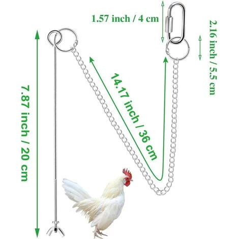 Betterlife Poulet Suspendu Mangeoire Poulet Perroquet Suspendu Mangeoire à Oiseaux En Acier Inoxydable Mangeoire à Poulet Jouet= – Image 2