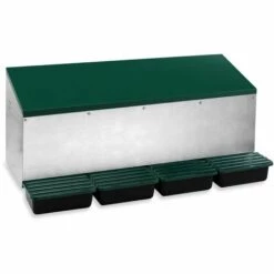 POULAILLER DIRECT Pondoir Poule Extérieur En Métal 4 Nichoirs - Gaun