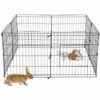 ECD GERMANY Enclos Extérieur Cage Clapier Pour Petits Animaux Revêtement Métal 124 X 61 Cm