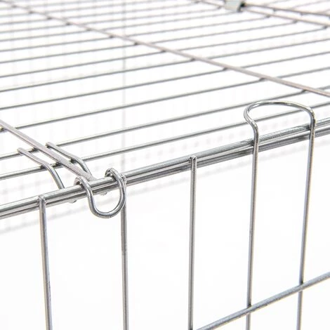 ECD GERMANY Cage Clapier Enclos Extérieur Avec Pare-soleil En Métal Galvanisé 140x60x113 Cm – Image 4