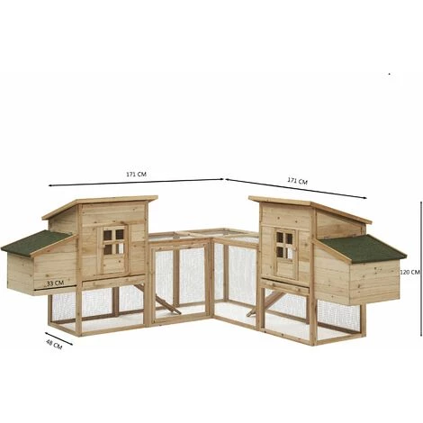 MADE4US Gertrude - Enclos Poulailler 4 Poules En Bois Avec 2 Pondoirs – Image 3