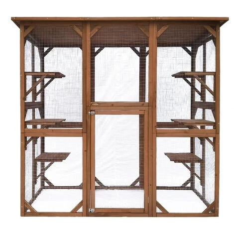 CÉMONJARDIN Parc à Chats En Bois