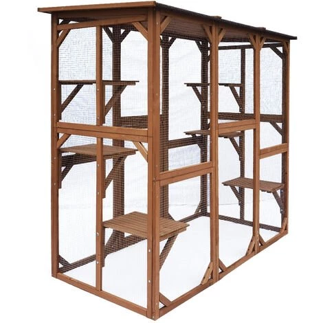 CÉMONJARDIN Parc à Chats En Bois – Image 3