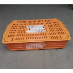 POULAILLER DIRECT Cage De Transport Petite Volaille 67x45x15cm 2 Portes Orange Et Blanche - Orange