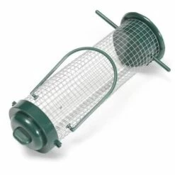 SUNFLOWER Mangeoire Oiseaux Exterieur En Métal Inoxydable I Distributeur Graines Oiseaux I Mangeoire à Oiseaux Distributeur Suspendu Imperméable (23,5cm, Vert)