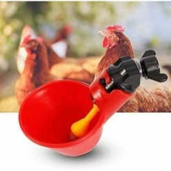 BETTERLIFE 5 Pcs En Abreuvoir Poules, Tasses Automatiques Automatique Chicken Acier Inoxydable Eau Côté Horizontal Mamelons Poulet Volaille Lapin Buveur Abreuvoir Nipple (Bol à Eau à Vis Fixe)