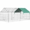 PawHut Parc Enclos Métal époxy Cage Extérieure Dim. 2,20L X 1,03l X 1,03H M 3 Portes Et Trappe Surface Abrité PE Vert - Vert