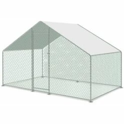 ALICE'S GARDEN Enclos Pour Poulailler 6m² En Acier Galvanisé. Toit Imperméable Et Anti UV. Porte Avec Loquet. 3x2m 6 M²