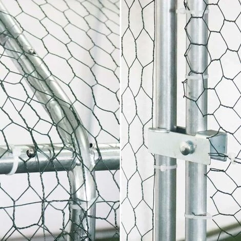 ALICE'S GARDEN Enclos Pour Poulailler 6m² En Acier Galvanisé. Toit Imperméable Et Anti UV. Porte Avec Loquet. 3x2m 6 M² – Image 4