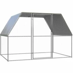 VidaXL Poulailler D'extérieur 3x2x2 M Acier Galvanisé - Argent