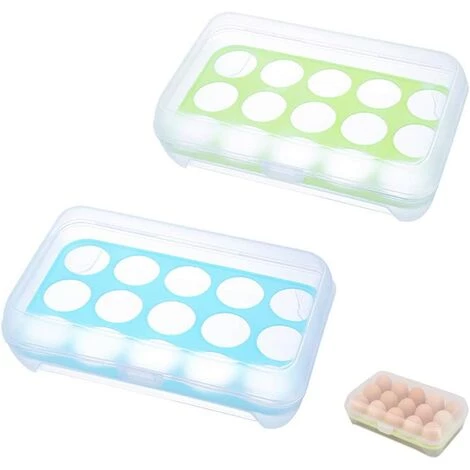 GUAZHUNIFR Récipient à œufs Plateau De Stockage D'œufs En Plastique Boîte De Stockage D'œufs 2 Article Accessoire Poulailler Guazhuni(bleu Vert)