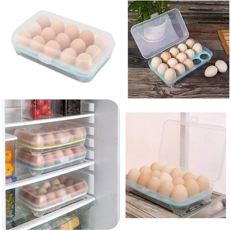 GUAZHUNIFR Récipient à œufs Plateau De Stockage D'œufs En Plastique Boîte De Stockage D'œufs 2 Article Accessoire Poulailler Guazhuni(bleu Vert) – Image 5