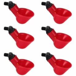 GUAZHUNIFR Abreuvoir De Poulet Abreuvoir De Volaille Abreuvoir De Poulet Abreuvoir Automatique 6 Article Accessoire Poulailler Guazhuni(rouge)