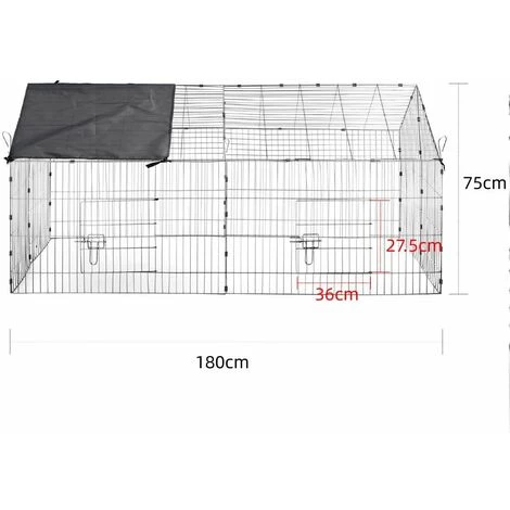 MUCOLA Enceinte D'extérieur Avec Parasol Enceinte Pour Animaux Enceinte D'extérieur Enceinte D'extérieur Cage Pour Lapins Enceinte Pour Clapier à Lapins – Image 5