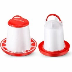 TANABATA Kit De Mangeoire Et Abreuvoir Pour Poussins Mangeoire Pour Volaille Fontaine De Volaille En Plastique Abreuvoir De Volaille, Set D’Abreuvoir De 1,5 L Et Mangeoire De 1,5 Kg