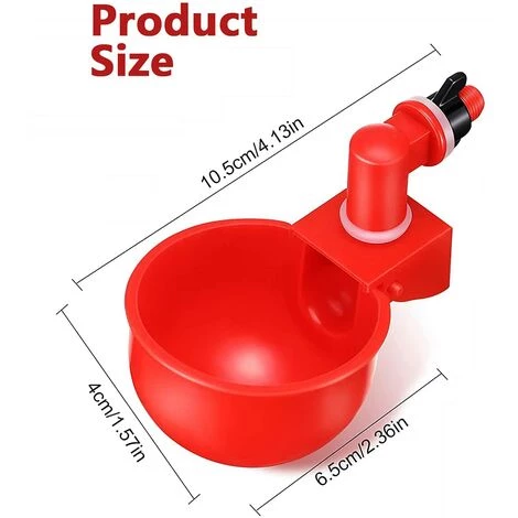 TINOR 6pcs Automatiques Supplies Abreuvoir Poules Tasses à Bol Bol En Plastique, Volailles Distributeurs D'eau Automatique De L'eau Potable Tasses Pour Poussins Cailles Canards Bird – Image 5