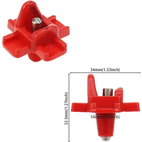 Buveurs D'Eau De Poulet En Plastique Et Acier Inoxydable 304 Abreuvoir Automatique Pour Tétine De Poulet En Rouge 32,5 X 34mm Distributeur Abreuvoir Équipement Pour Poulet Oie OiseauTriomphe 10 Pièces â Image 5